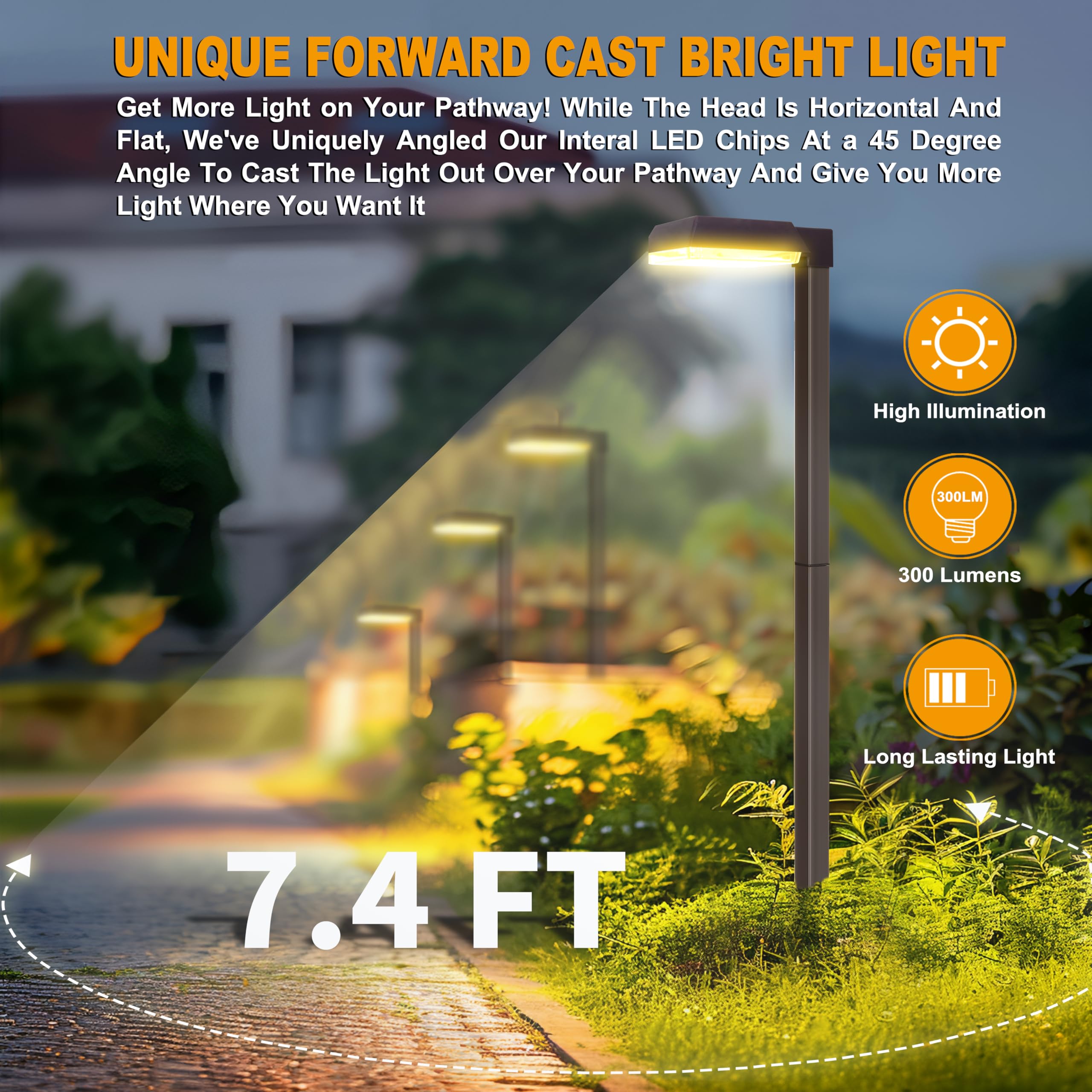 Bobcat Lighting warm white mode provides cozy ambience along paths.