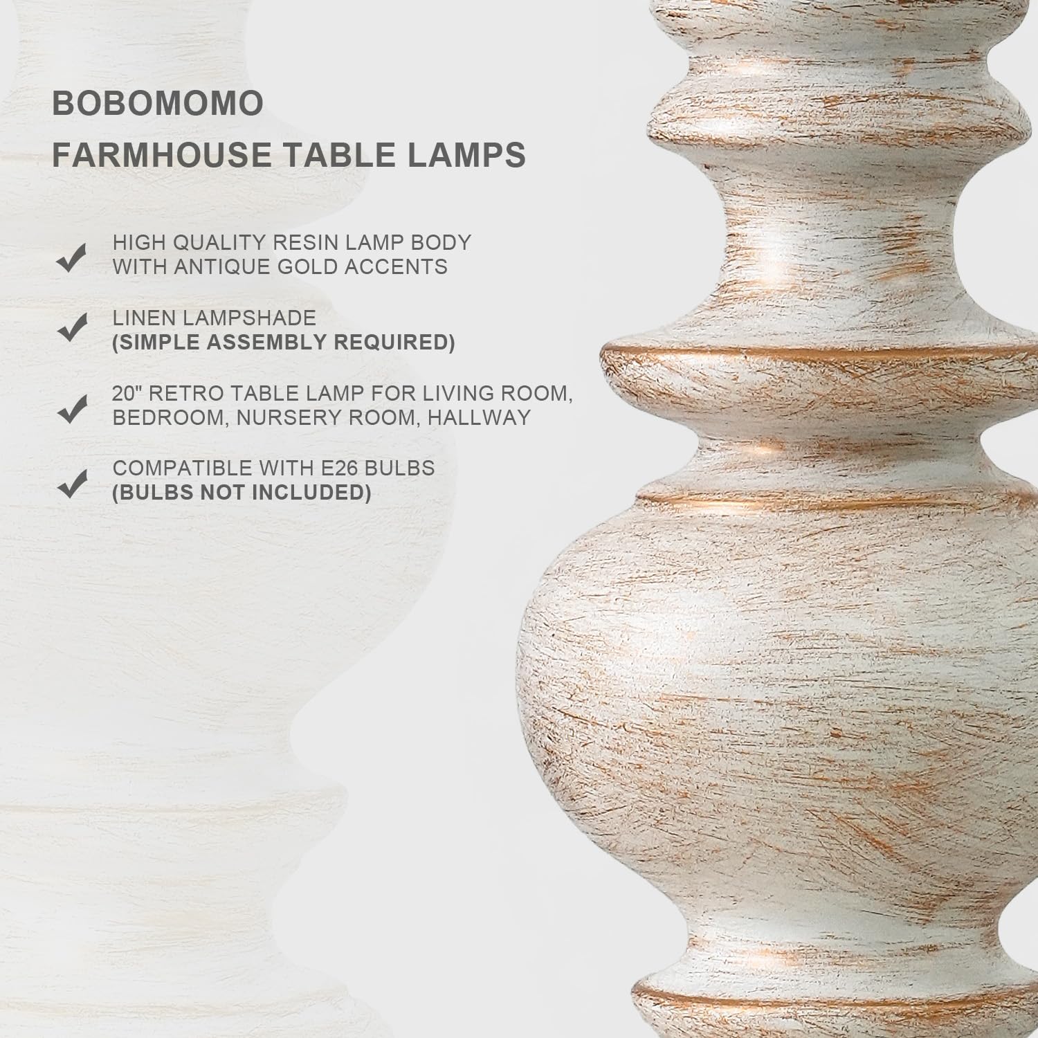Bedside table with BOBOMOMO lamp casting warm glow