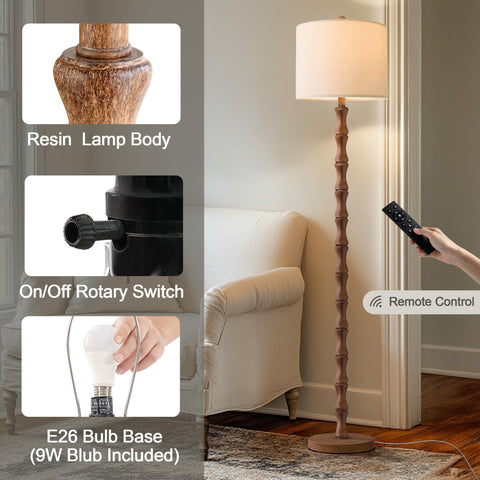 BOBOMOMO floor lamp remote control showing brightness and timer options.