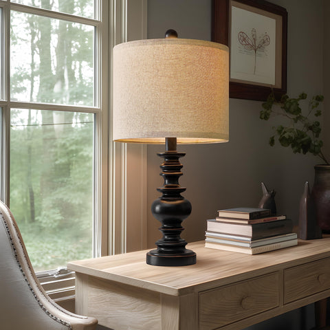 Bobomomo lamp with E26 base compatible with LED or incandescent bulbs.