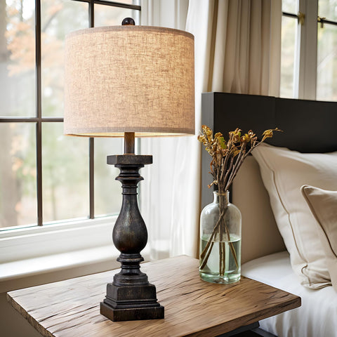 BOBOMOMO linen shade diffuses soft light for eye-friendly evenings.