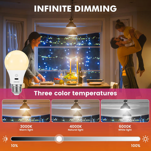 BOBOPAI touch-dimmable bulb for quick brightness adjustment with a tap.