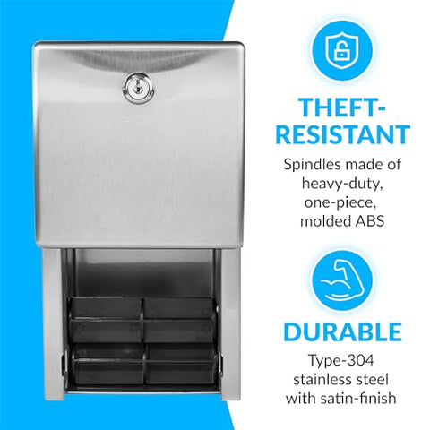 Bobrick B-2888 side view highlighting two-roll capacity for busy restrooms.