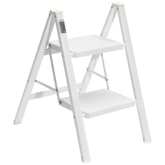 BOCOM 2-step ladder opened for use, showing stable, lightweight performance.