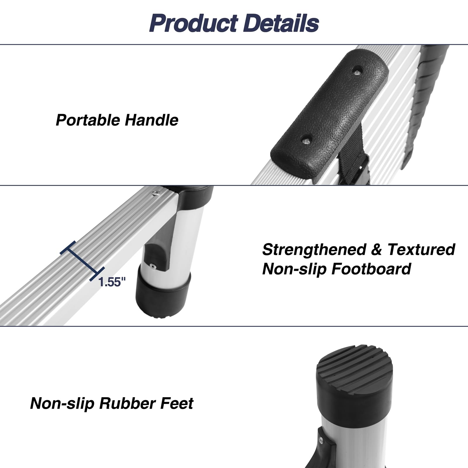 BOCOM ladder supports up to 330 pounds for sturdy indoor and outdoor tasks