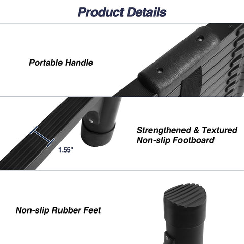BOCOM aluminum telescoping system for quick height adjustments.