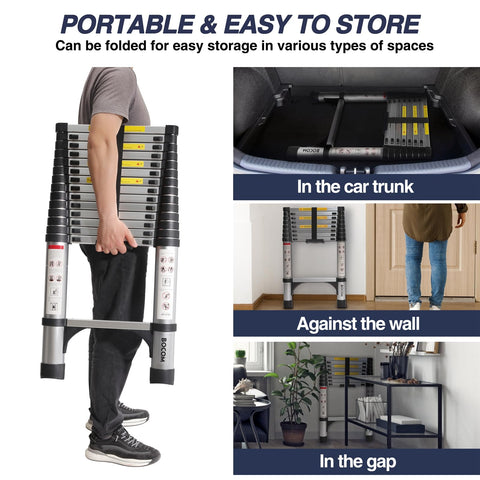 BOCOM lightweight folding ladder portable and space saving