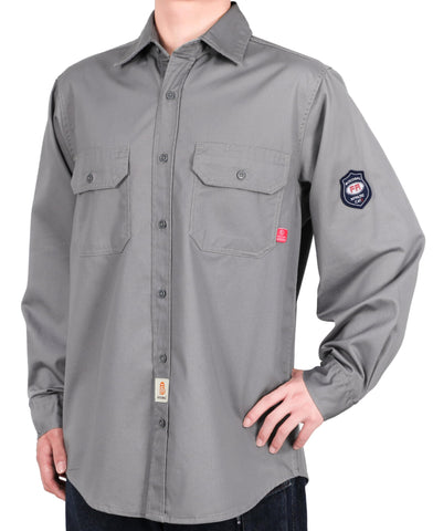 BOCOMAL FR welding shirt back view showing relaxed fit for all-day comfort