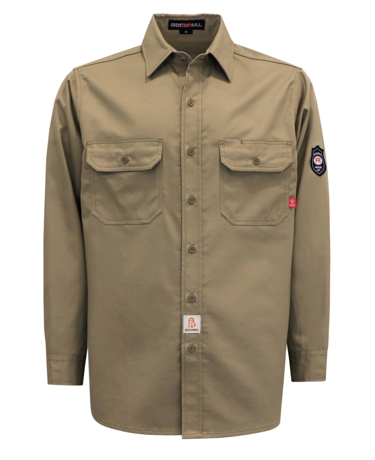 BOCOMAL FR shirt front view shows lightweight comfort for warm workdays