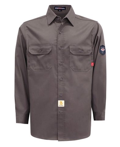 BOCOMAL FR shirts front view showing lightweight flame resistant fabric for hot work protection