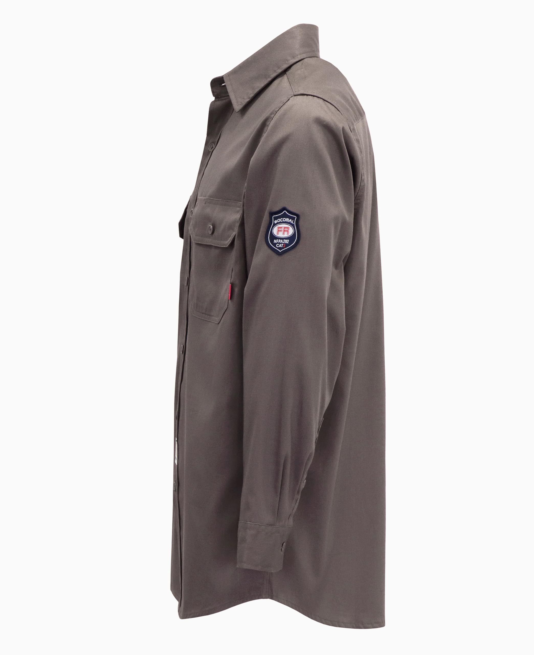 BOCOMAL FR shirts pocket detail highlighting durable tool pockets for daily tasks