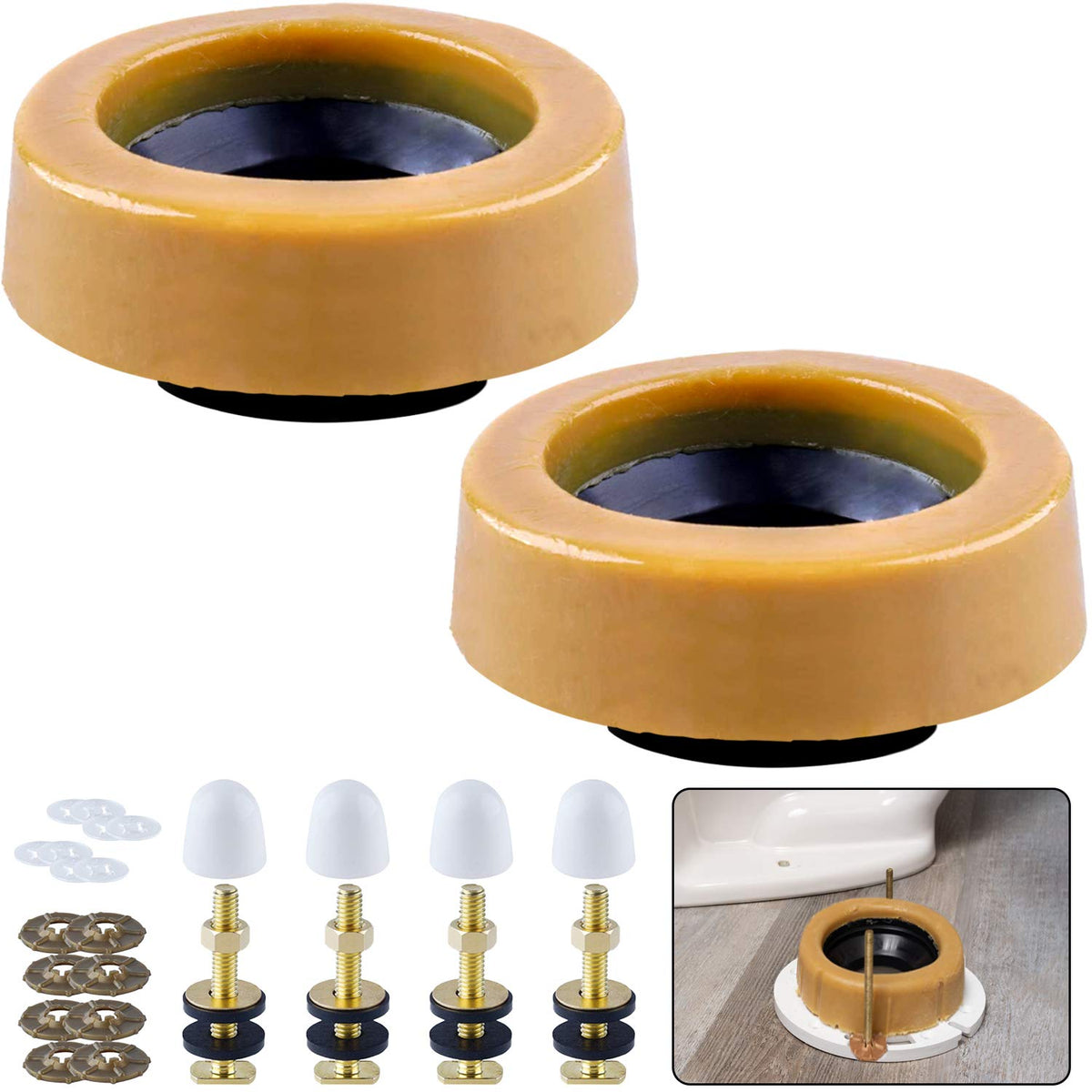 boeemi Extra Thick Wax Ring Toilet Kit in box, ready for resealing installations.