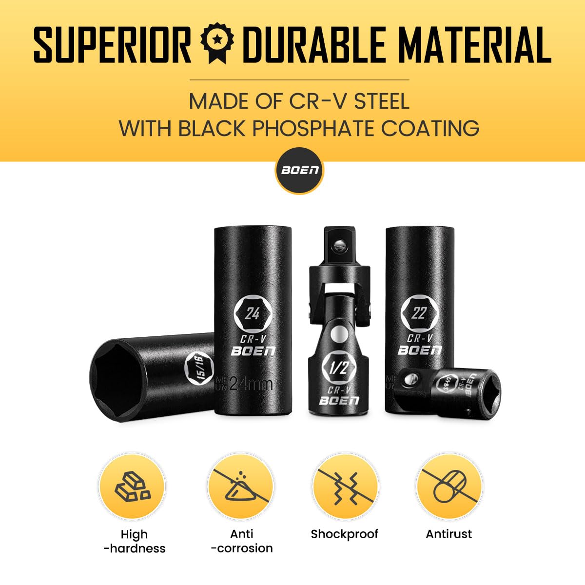 Boen 6-point hex design reduces slipping under high torque