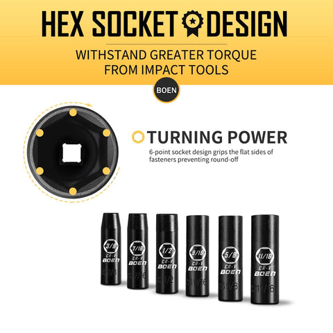Boen 6-point hex design helps grip stubborn fasteners without slipping