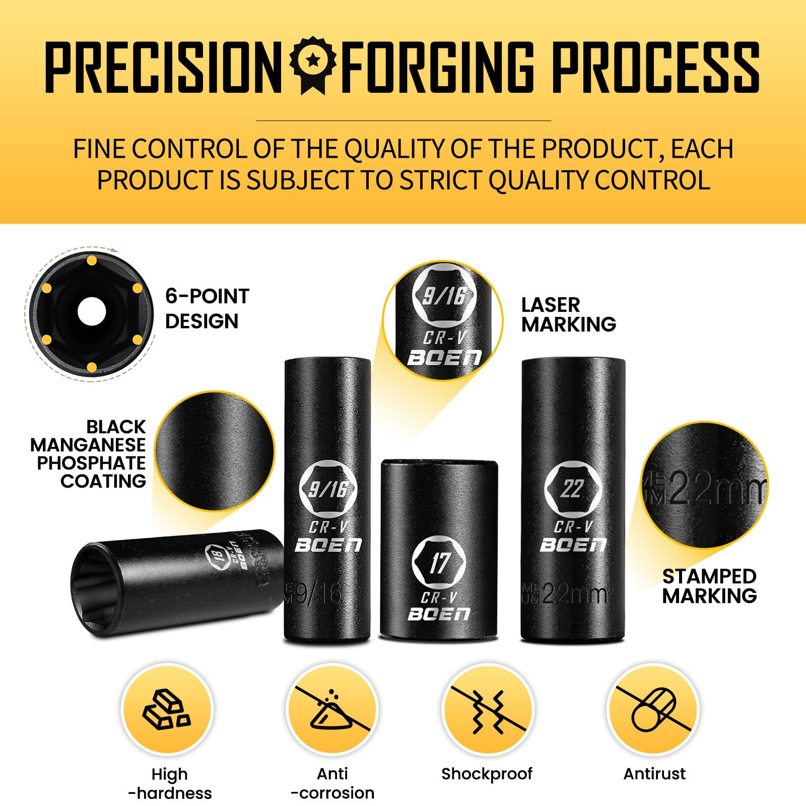 Five 10 mm sockets expand shallow-set compatibility.