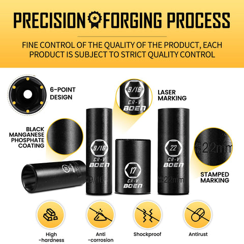 Five 10 mm sockets expand shallow-set compatibility.