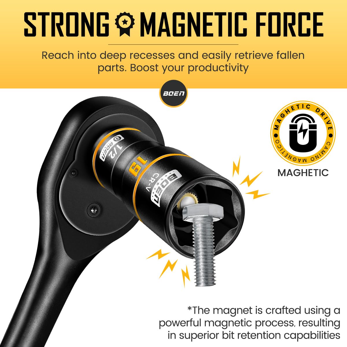 Boen magnetic extension 1/2-inch drive delivers extra leverage for tough tasks