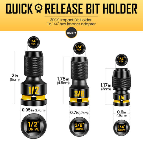 Boen quick-release adapters enabling fast, secure bit changes