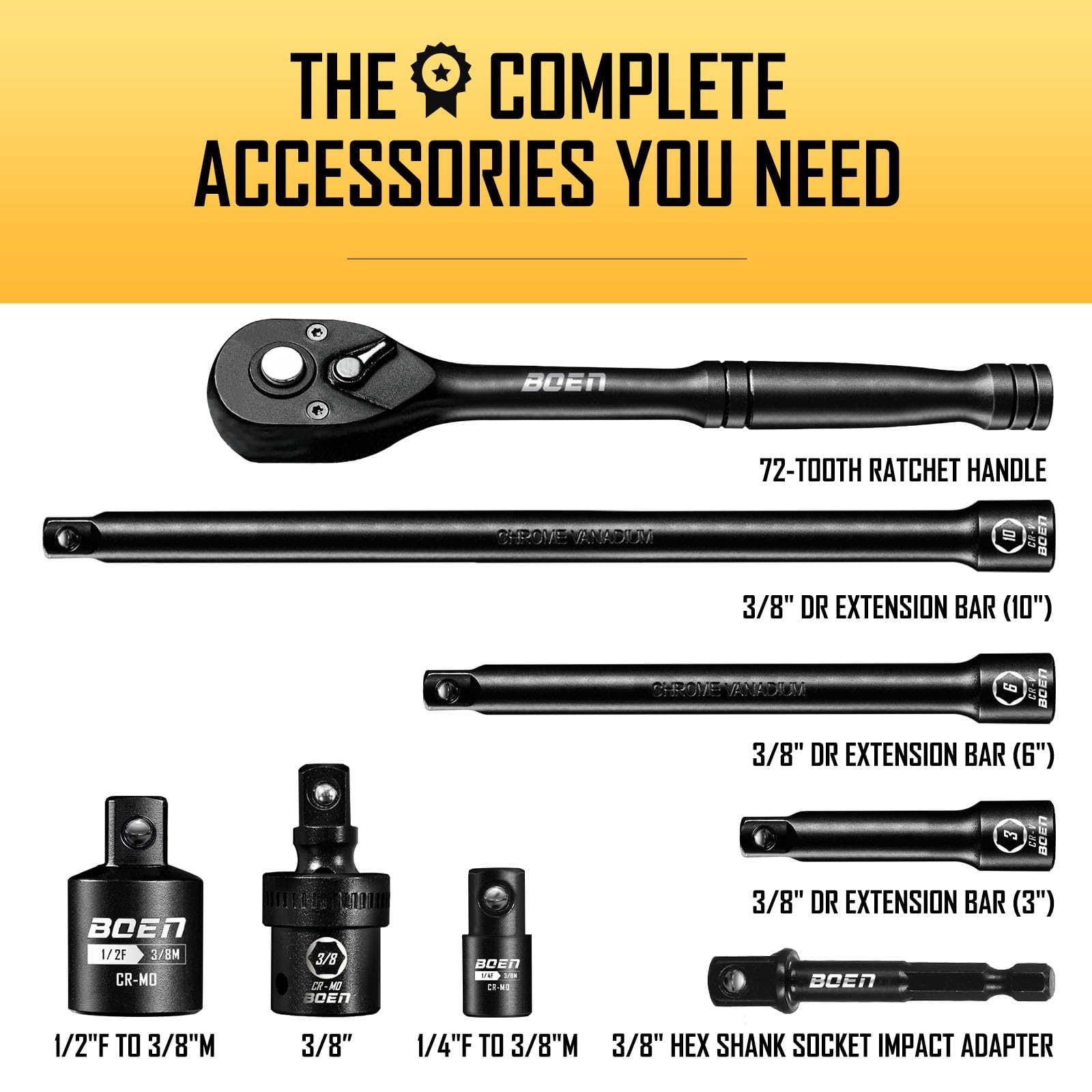 Adapter completes tool compatibility for varied fasteners.
