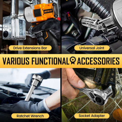 Boen mechanic tool set in use for automotive and bike jobs.