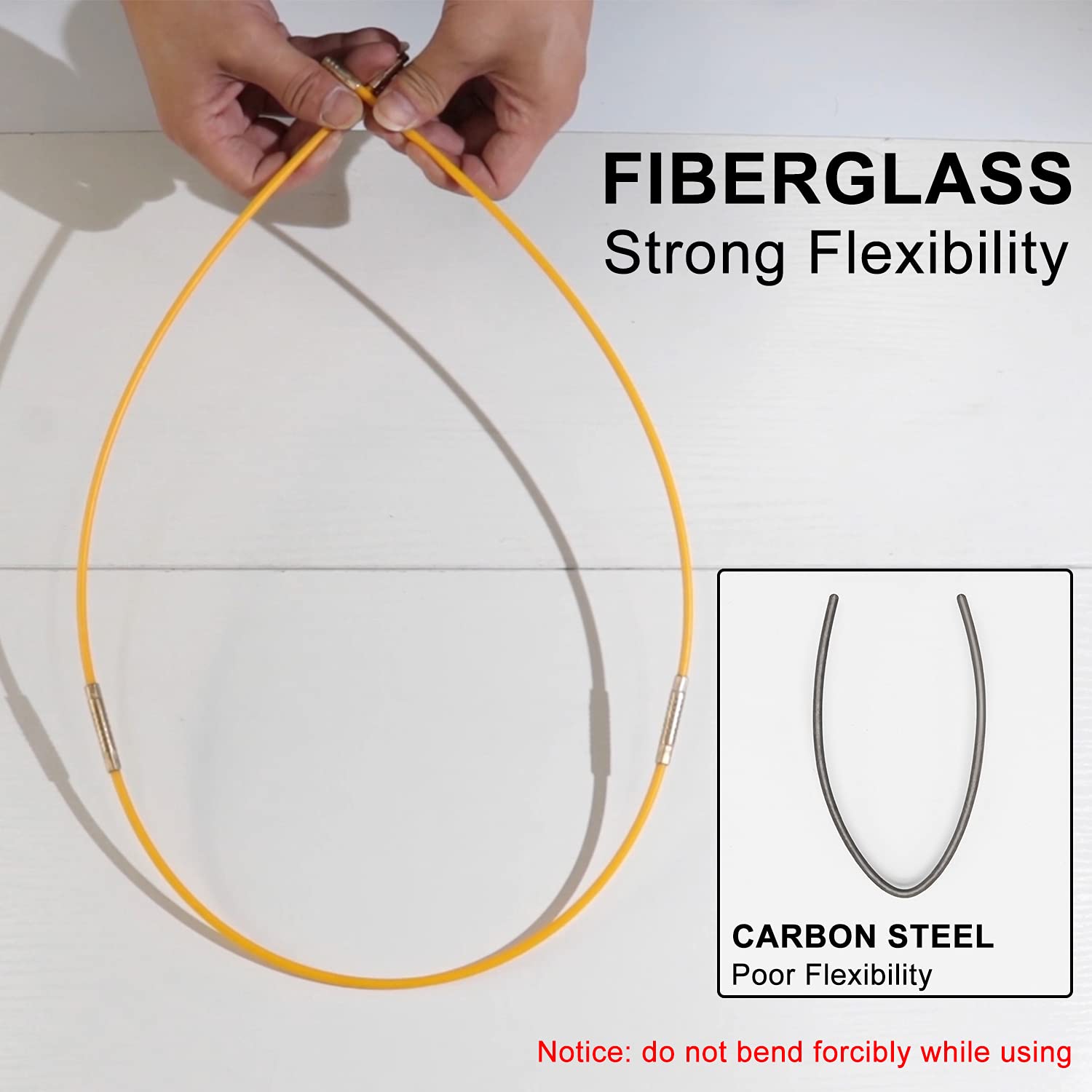 Boeray fiberglass rod flexible routing through tight spaces.