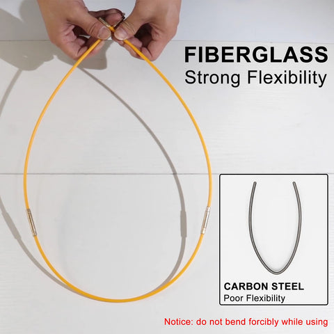 Boeray fiberglass rod flexible routing through tight spaces.