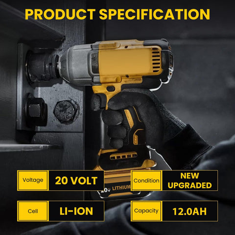 Boetpcr Dewalt 20V battery compatibility chart highlights DCB200 and DCB206.