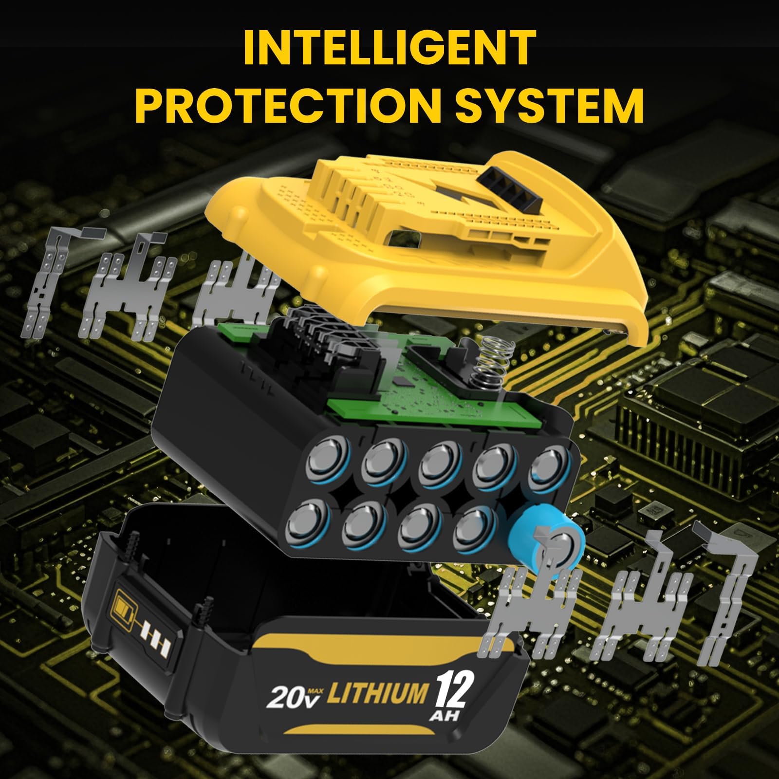 Boetpcr Dewalt 20V battery compatibility with DCD and DCG series tools.
