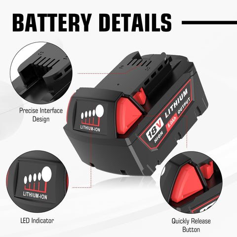 Boetpcr Milwaukee 18V battery connector for secure attachment