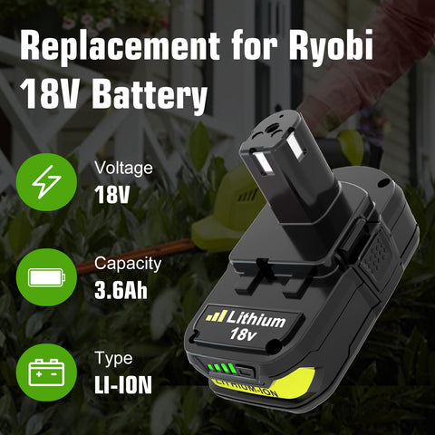 Boetpcr Ryobi 18V 3600mAh pack shot, ready for replacement