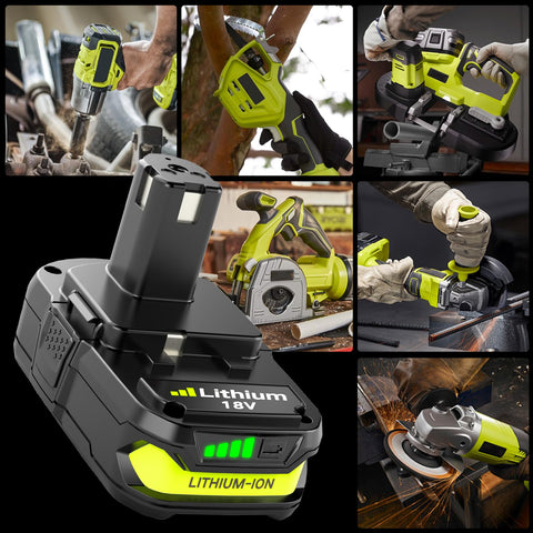 Boetpcr Ryobi 18V 3600mAh pack with manual for easy setup