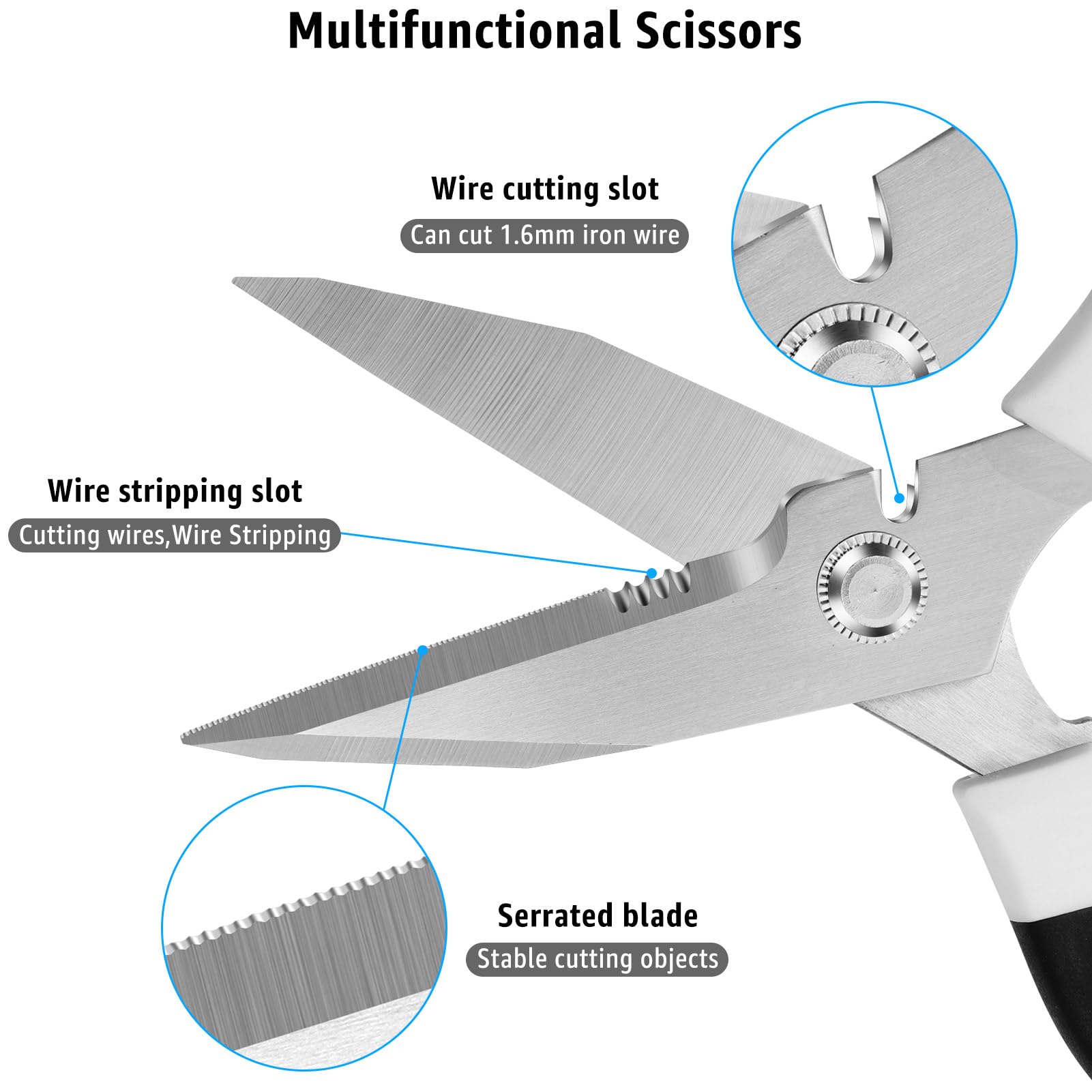 BoFuYuan 8-Inch scissors cutting carpet fibers smoothly.