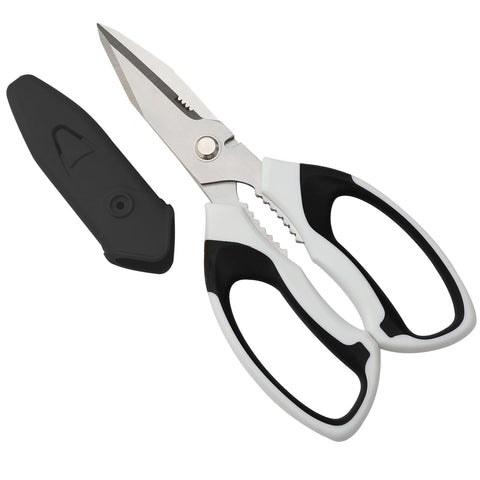BoFuYuan 8-Inch scissors with serrated blade cut tough materials with grip.