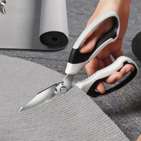 BoFuYuan 8-Inch scissors showing wire cutting slots for quick fixes.