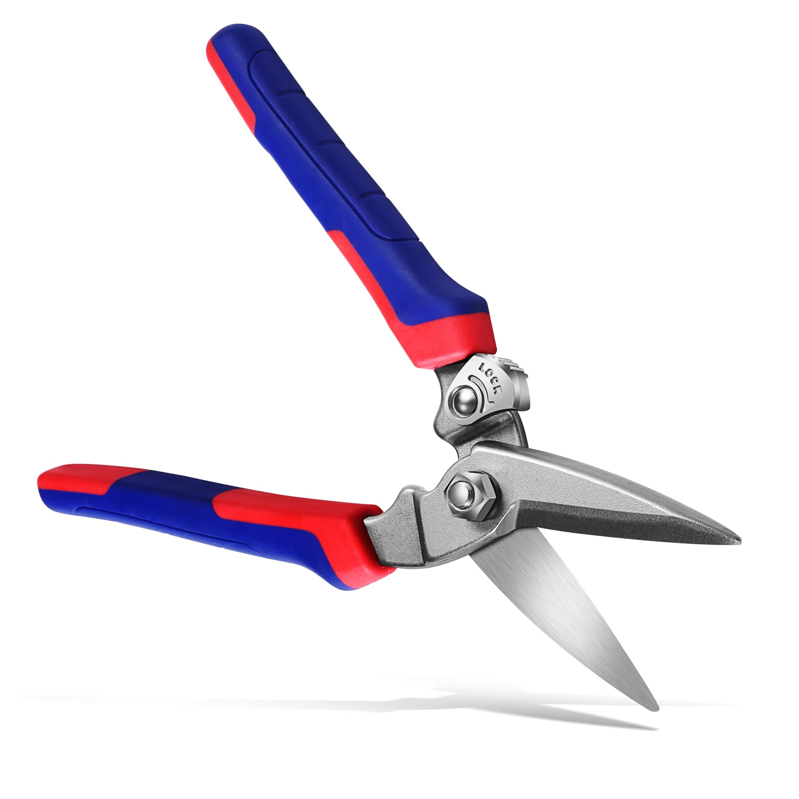 BoFuYuan heavy-duty scissors blade close-up with serrated edge for secure cuts