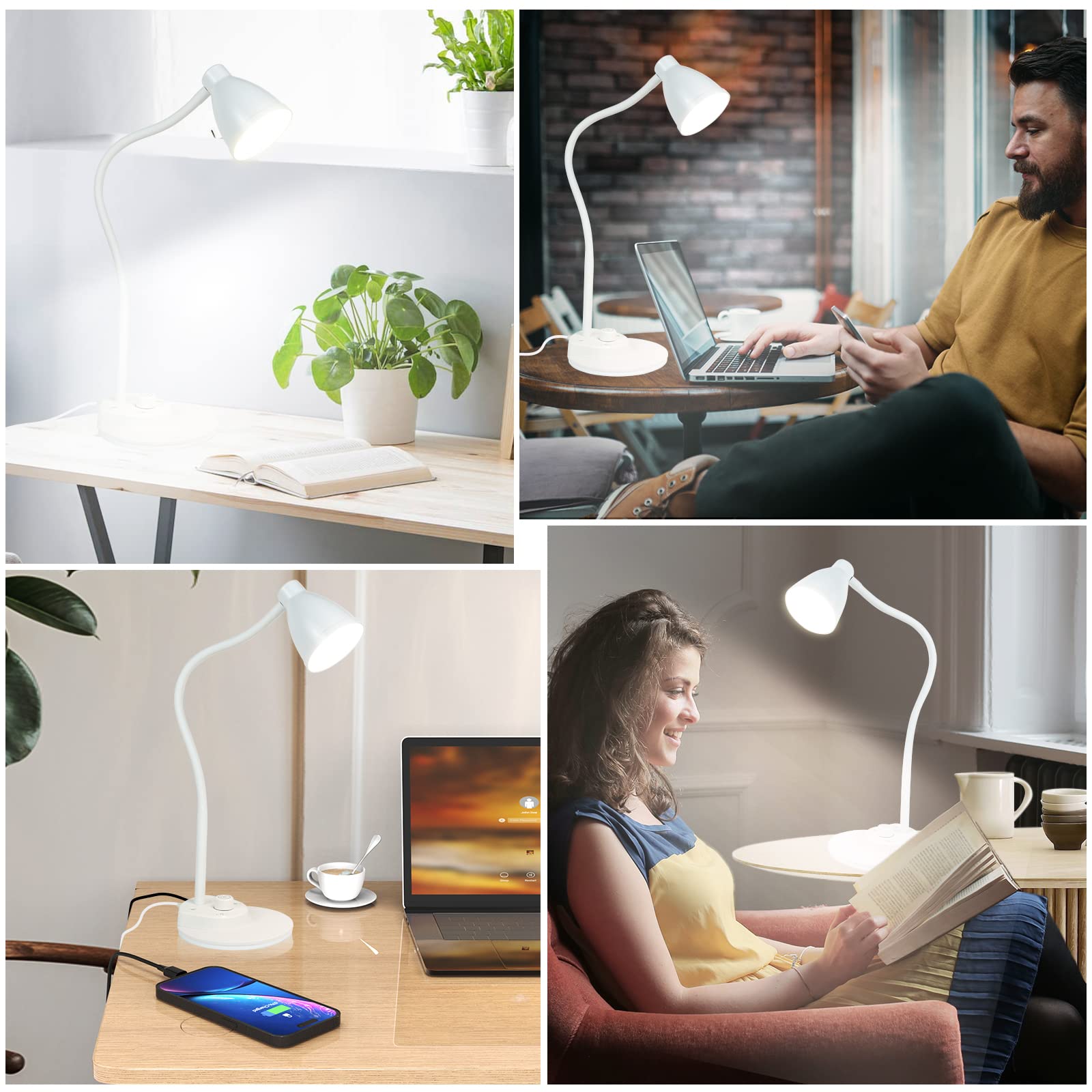 BOHON LED Desk Lamp includes adapter for immediate setup and reliable power.