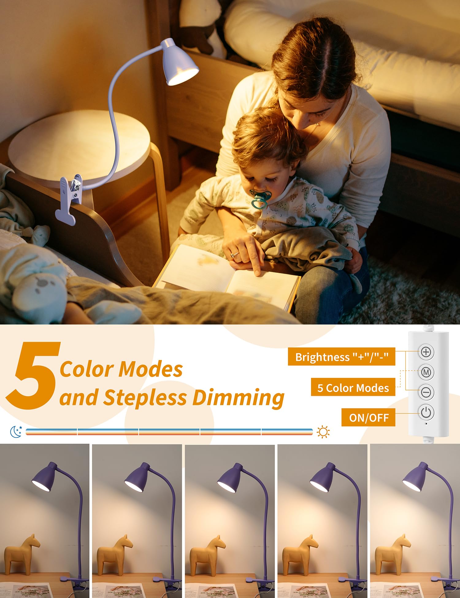 Flexible gooseneck of the BOHON lamp directs light precisely.