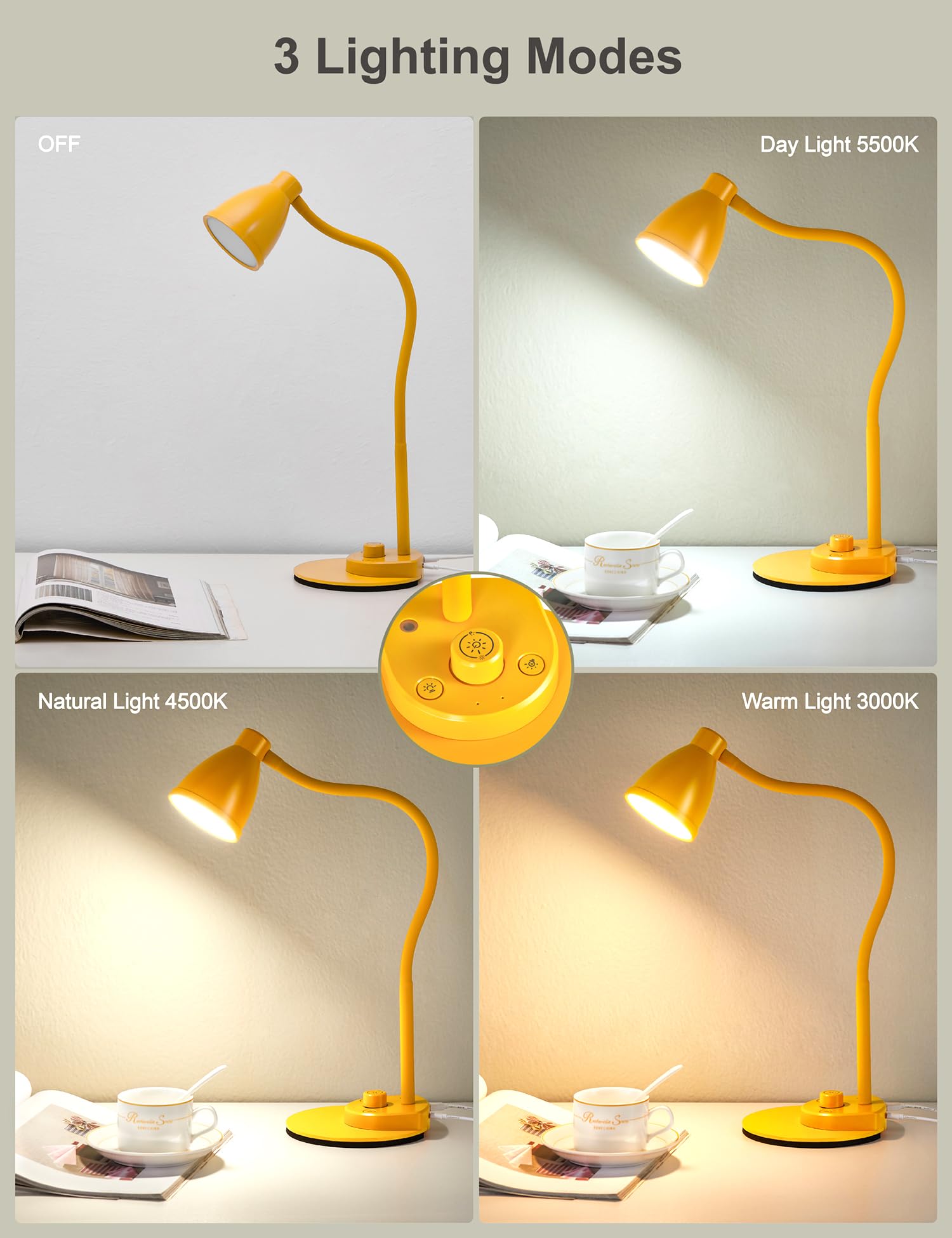 BOHON desk lamp auto dimming adapts to ambient light to reduce eye strain during work.