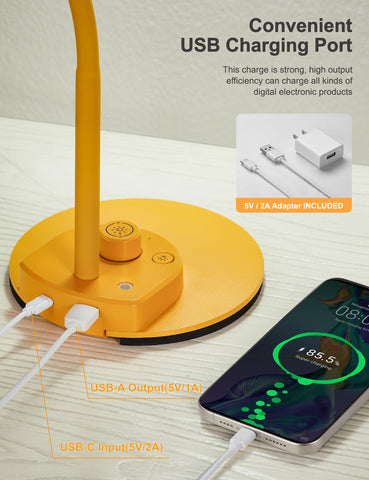 BOHON lamp has a sturdy metal base and flexible neck for precise lighting.