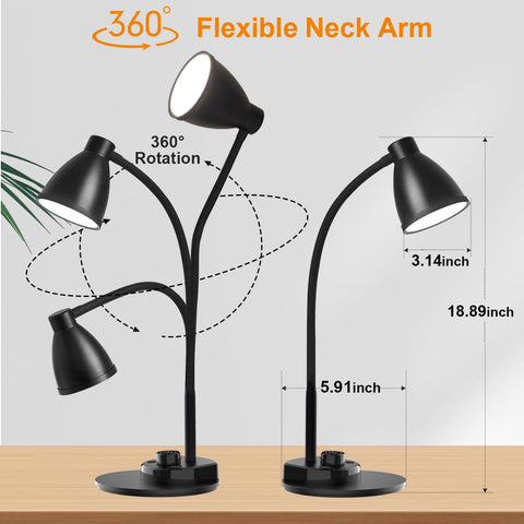 BOHON sturdy metal base keeps the lamp stable on a desk