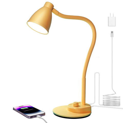 BOHON LED desk lamp with USB port provides steady, flicker-free light for late-night reading.