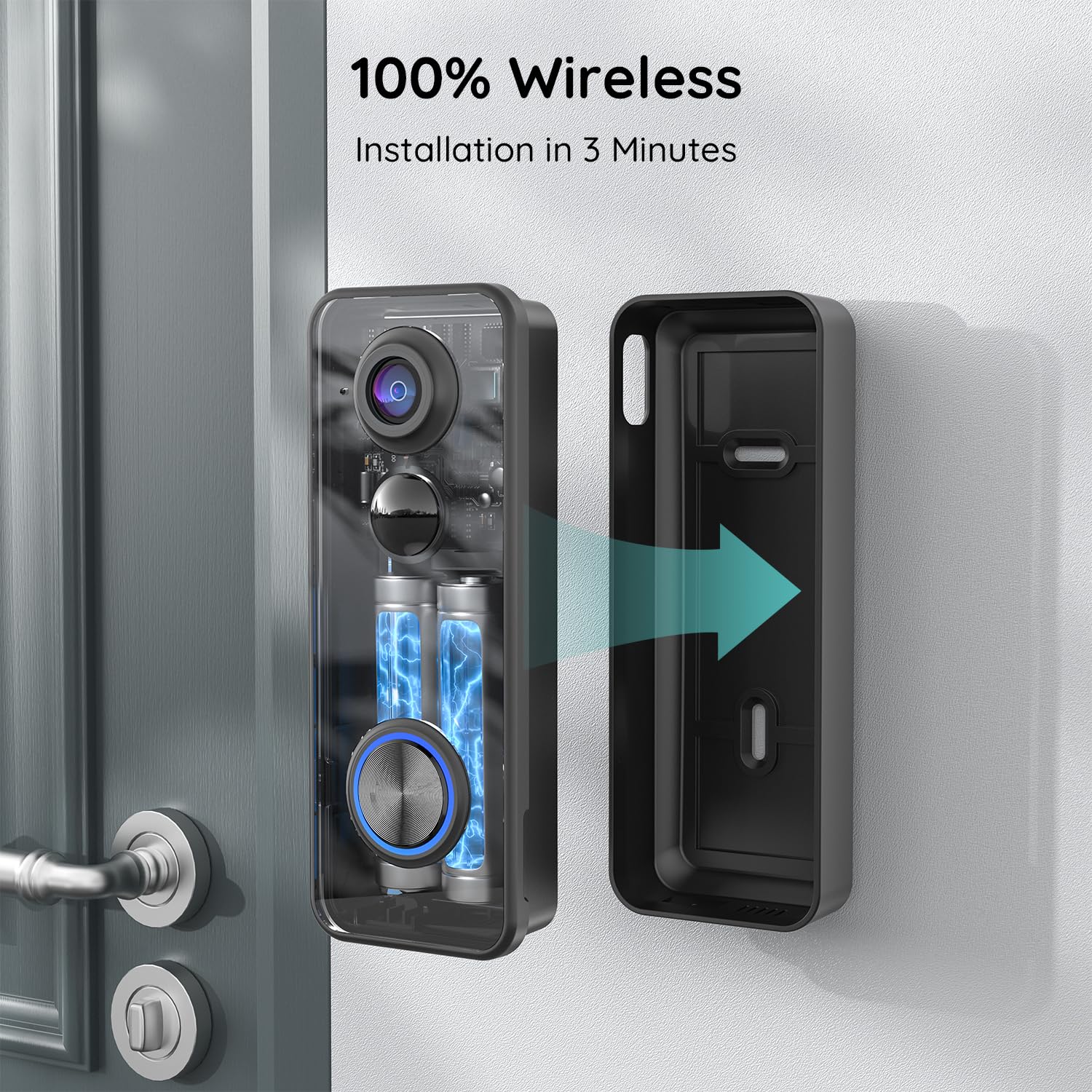 BOIFUN video doorbell long battery life reduces charging