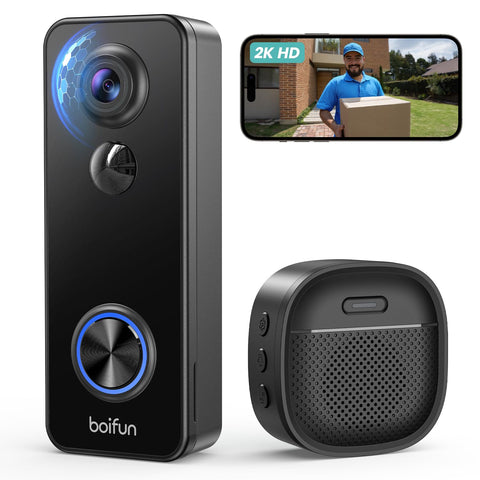 BOIFUN video doorbell front view for real-time doorstep monitoring