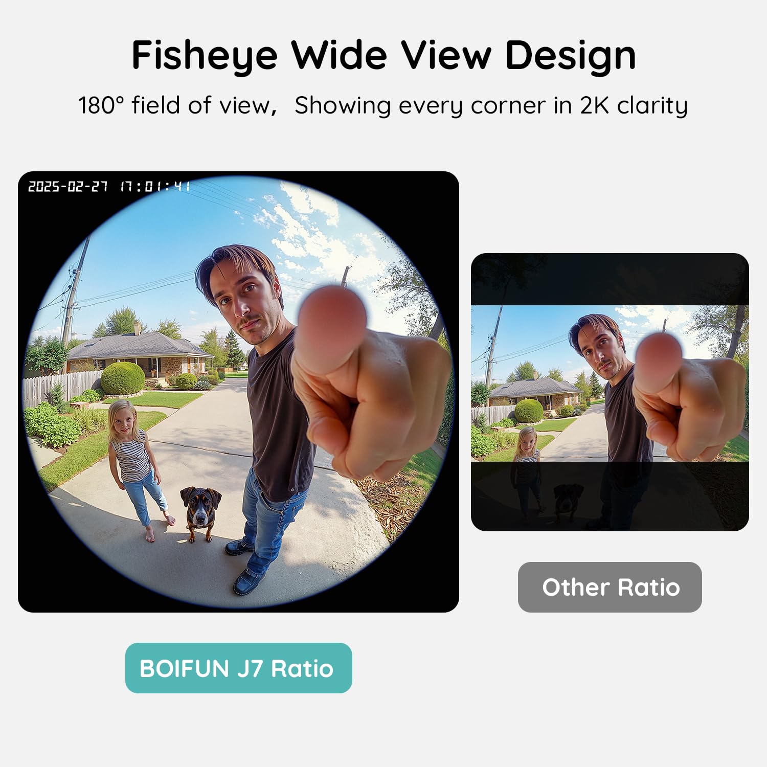 BOIFUN video doorbell night vision captures entrances clearly