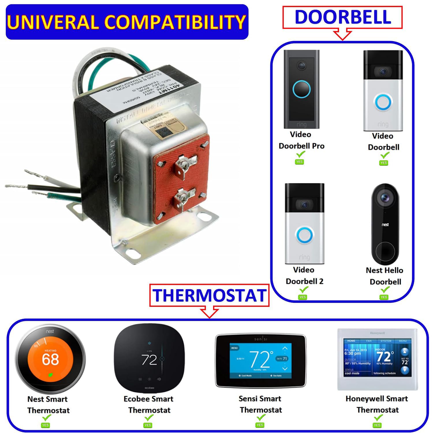 BOJACK 24V transformer side profile showing 120V input and 24V output