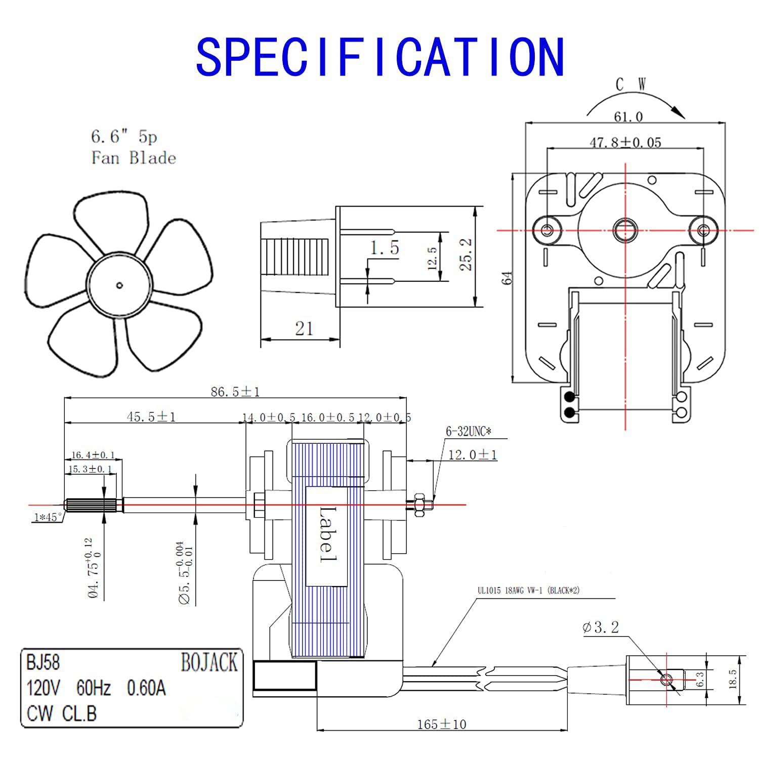 BOJACK mounting studs at 1.882 inches center simplify secure installation.