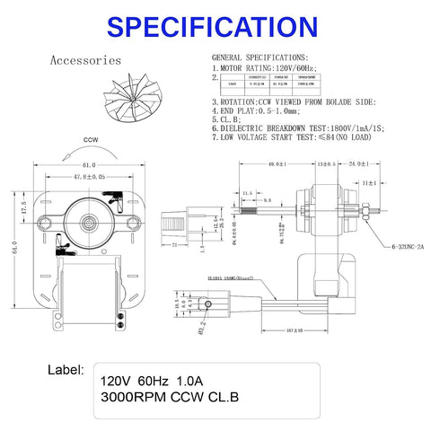 BOJACK vent motor kit for Nutone Broan compatibility