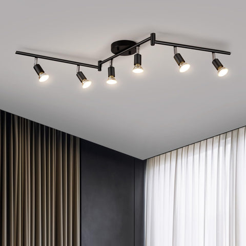 Bojim 6-light track kit with adjustable heads for precise kitchen lighting