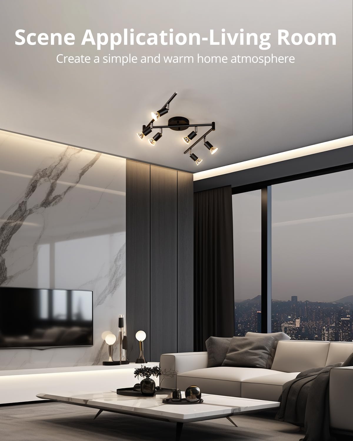 Bojim living room track lighting offers customizable angles for ambience