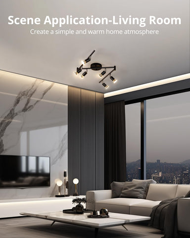 Bojim living room track lighting offers customizable angles for ambience